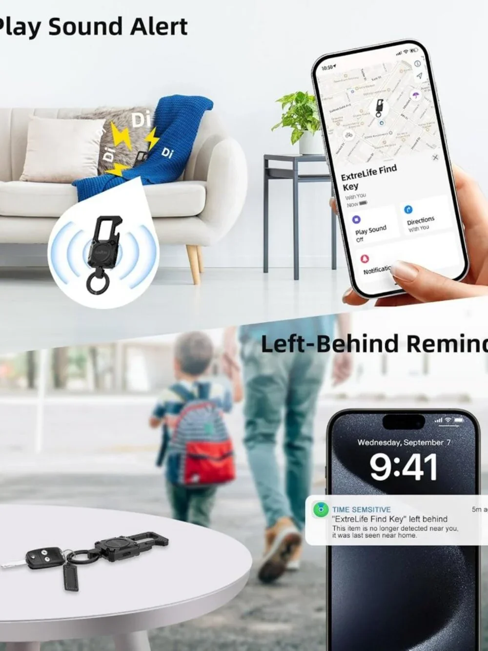 GPS Tracker Keychain with Bottle Opener & Carabiner - Works with Apple Find My